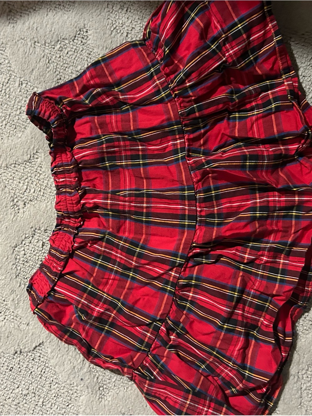 Crewcuts Red Plaid Ruffle Skirt with Tartan Stripes size 8/9 girls